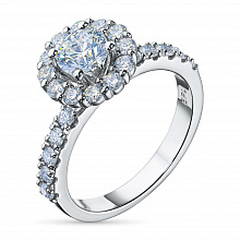 14K White Gold Ring with 23 Round-Cut Lab-Created Diamonds 1.453 CT.TW