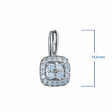 Sterling Silver Earrings with 40 Round-Cut Lab-Created Diamonds 0.464 CT.TW
