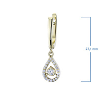 Yellow Gold Earrings with 42 Round-Cut Lab-Created Diamonds 1.204 CT.TW - изображение 2