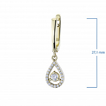 14K Yellow Gold Earrings with 42 Round-Cut Lab-Created Diamonds 1.169 CT.TW