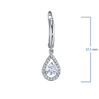 Sterling Silver Earrings with 42 Round-Cut Lab-Created Diamonds 0.63 CT.TW - изображение 3