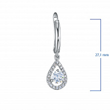 Sterling Silver Earrings with 42 Round-Cut Lab-Created Diamonds 0.631 CT.TW