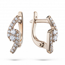 14K Rose Gold Earrings with 28 Round-Cut Lab-Created Diamonds 0.485 CT.TW