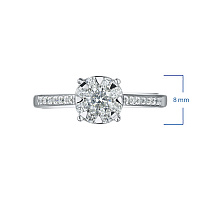 14K White Gold Ring with 23 Round-Cut Lab-Created Diamonds 0.415 CT.TW - изображение 2