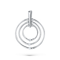 Sterling Silver Pendant with 3 Round-Cut Lab-Created Diamonds 0.017 CT.TW - изображение 1
