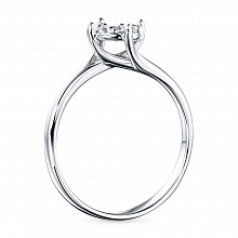Sterling Silver Ring with 7 Round-Cut Lab-Created Diamonds 0.118 CT.TW