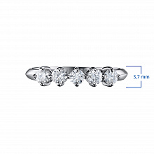 14K White Gold Ring with 5 Round-Cut Lab-Created Diamonds 0.549 CT.TW