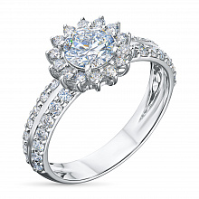 White Gold Ring with 43 Round-Cut Lab-Created Diamonds 1.419 CT.TW