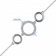 Sterling Silver Bracelet with 24 Round-Cut Lab-Created Diamonds 0.158 CT.TW