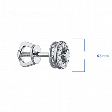 Sterling Silver Earring Studs with 26 Round-Cut Lab-Created Diamonds 0.276 CT.TW