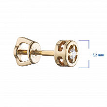 14K Yellow Gold Earring Studs with 2 Round-Cut Lab-Created Diamonds 0.134 CT.TW