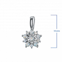Sterling Silver Pendant with 11 Round-Cut Lab-Created Diamonds 0.167 CT.TW