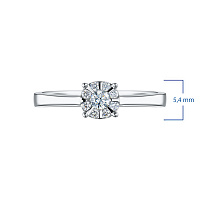 Sterling Silver Ring with 9 Round-Cut Lab-Created Diamonds 0.175 CT.TW - изображение 3