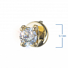 14K Yellow Gold Earring Studs with 2 Round-Cut Lab-Created Diamonds 0.559 CT.TW
