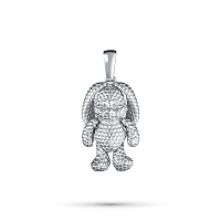 Sterling Silver Pendant with 2 Round-Cut Lab-Created Diamonds 0.019 CT.TW - изображение 1