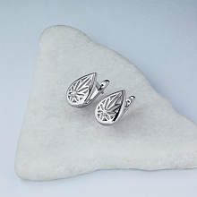 Sterling Silver Earrings with 2 Round-Cut Diamonds 0.022 CT.TW