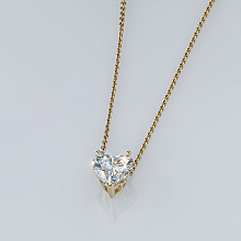 14K Yellow Gold Pendant with 1 A heart-Cut Lab-Created Diamond 1.5 CT.TW