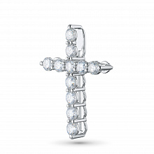 14K White Gold Pendant with 11 Round-Cut Lab-Created Diamonds 1.185 CT.TW