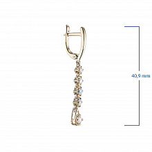 14K Yellow Gold Earrings with 10 Round-Cut Lab-Created Diamonds 1.256 CT.TW