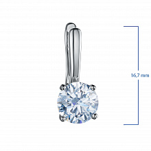 14K White Gold Earrings with 2 Round-Cut Lab-Created Diamonds 3.044 CT.TW