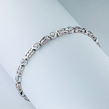 14K White Gold Bracelet with 15 Round-Cut Lab-Created Diamonds 1.101 CT.TW