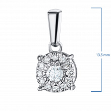 14K White Gold Pendant with 13 Round-Cut Lab-Created Diamonds 0.19 CT.TW