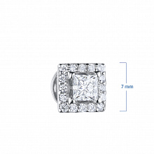 14K White Gold Earring Studs with 34 Round-Cut Lab-Created Diamonds 0.565 CT.TW