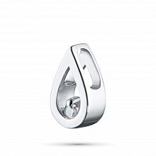 Sterling Silver Pendant with 1 Round-Cut Lab-Created Diamond 0.045 CT.TW