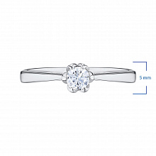 White Gold Ring with 1 Round-Cut Diamond 0.209 CT.TW