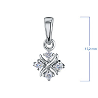 Sterling Silver Pendant with 4 Round-Cut Lab-Created Diamonds 0.111 CT.TW - изображение 3