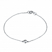 14K White Gold Bracelet with 1 Round-Cut Lab-Created Diamond 0.04 CT.TW