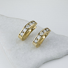 14K Yellow Gold Earrings with 10 Round-Cut Lab-Created Diamonds 2.173 CT.TW