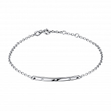 Sterling Silver Bracelet with 3 Round-Cut Diamonds 0.018 CT.TW