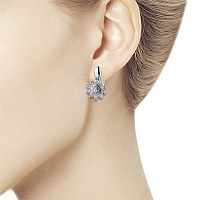 14K White Gold Earrings with 22 Round-Cut Lab-Created Diamonds 1.115 CT.TW - изображение 3