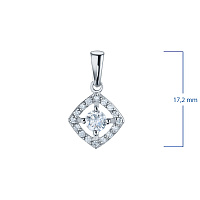 White Gold Pendant with 17 Round-Cut Lab-Created Diamonds 0.331 CT.TW - изображение 3