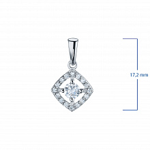 14K White Gold Pendant with 17 Round-Cut Lab-Created Diamonds 0.35 CT.TW
