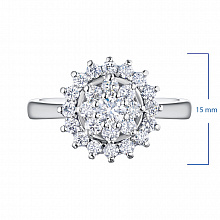 Sterling Silver Ring with 25 Round-Cut Lab-Created Diamonds 0.734 CT.TW