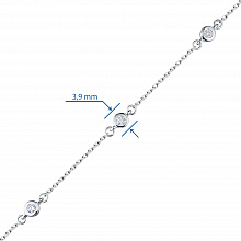 Sterling Silver Bracelet with 3 Round-Cut Lab-Created Diamonds 0.124 CT.TW