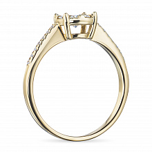 14K Yellow Gold Ring with 23 Round-Cut Lab-Created Diamonds 0.519 CT.TW