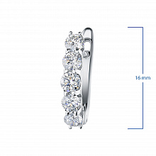 14K White Gold Earrings with 10 Round-Cut Lab-Created Diamonds 1.169 CT.TW