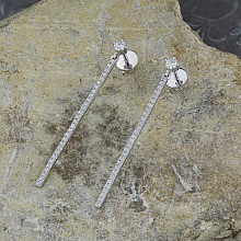 14K White Gold Earring Studs with 60 Round-Cut Lab-Created Diamonds 0.549 CT.TW