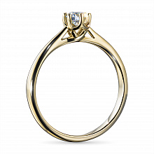 14K Yellow Gold Ring with 1 Round-Cut Lab-Created Diamond 0.279 CT.TW