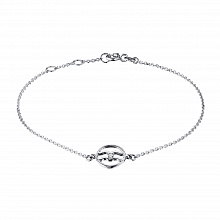 Sterling Silver Bracelet with 1 Round-Cut Diamond 0.015 CT.TW