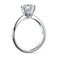 14K White Gold Ring with 1 Round-Cut Lab-Created Diamond 0.51 CT.TW - изображение 3