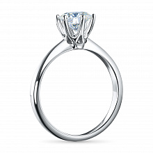 14K White Gold Ring with 1 Round-Cut Lab-Created Diamond 1.012 CT.TW