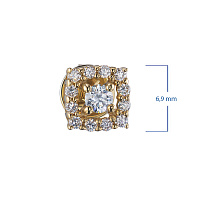 14K Yellow Gold Earring Studs with 26 Round-Cut Lab-Created Diamonds 0.54 CT.TW - изображение 6