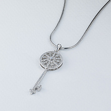 14K White Gold Pendant with 85 Round-Cut Lab-Created Diamonds 0.444 CT.TW