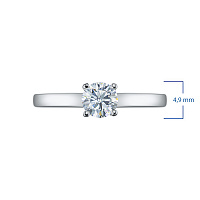 14K White Gold Ring with 1 Round-Cut Lab-Created Diamond 0.565 CT.TW - изображение 2