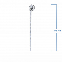 14K White Gold Earring Studs with 60 Round-Cut Lab-Created Diamonds 0.549 CT.TW