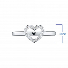 Sterling Silver Ring with 17 Round-Cut Lab-Created Diamonds 0.101 CT.TW